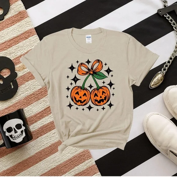 Halloween Cherries Pumpkin Shirt - Picture 4 of 7